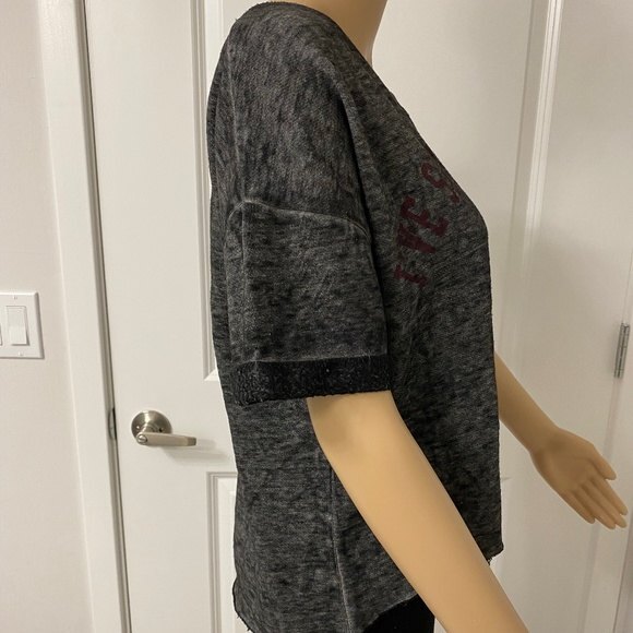 Recycled Karma Short Sleeve Washed Out Shirt. Gray. Medium. Casual, Chic, Comfy - Picture 3 of 11